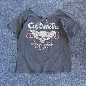 Cinderella Shirt Womens XL Black Gypsy Road Tour 2011 Skull Tee T-Shirt Rock